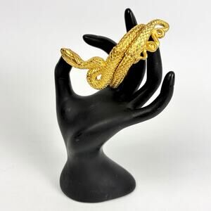 Vintage Metropolitan Museum Of Art MMA Gold Plate Coiled Snake Bracelet
